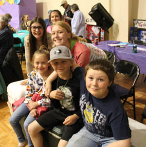 Happy students at an event